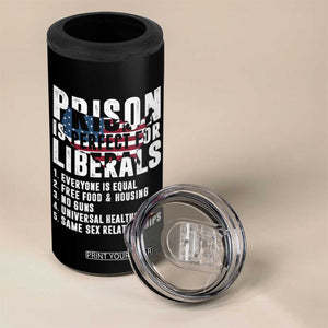 Prison Is Perfect For Liberals 4 in 1 Can Cooler Tumbler Anti Liberal Quote