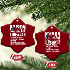Prison Is Perfect For Liberals Ceramic Ornament Anti Liberal Quote