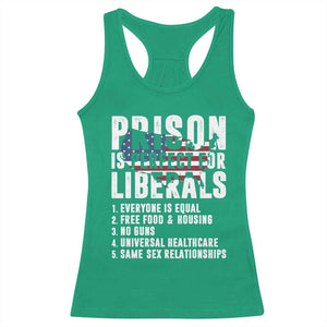 Prison Is Perfect For Liberals Racerback Tank Top Anti Liberal Quote