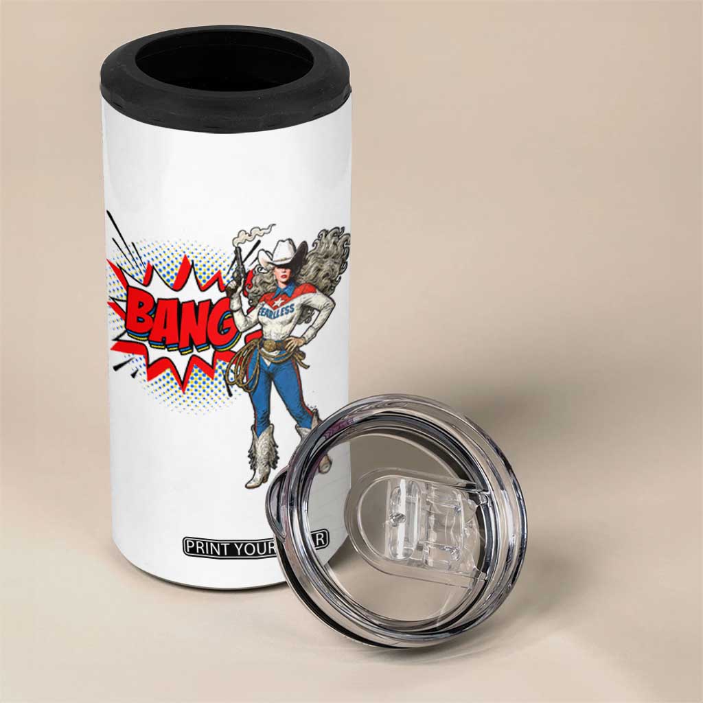 Funny Bang Cowgirl 4 in 1 Can Cooler Tumbler Western Country Music Cowboy Rodeo TS14 Print Your Wear