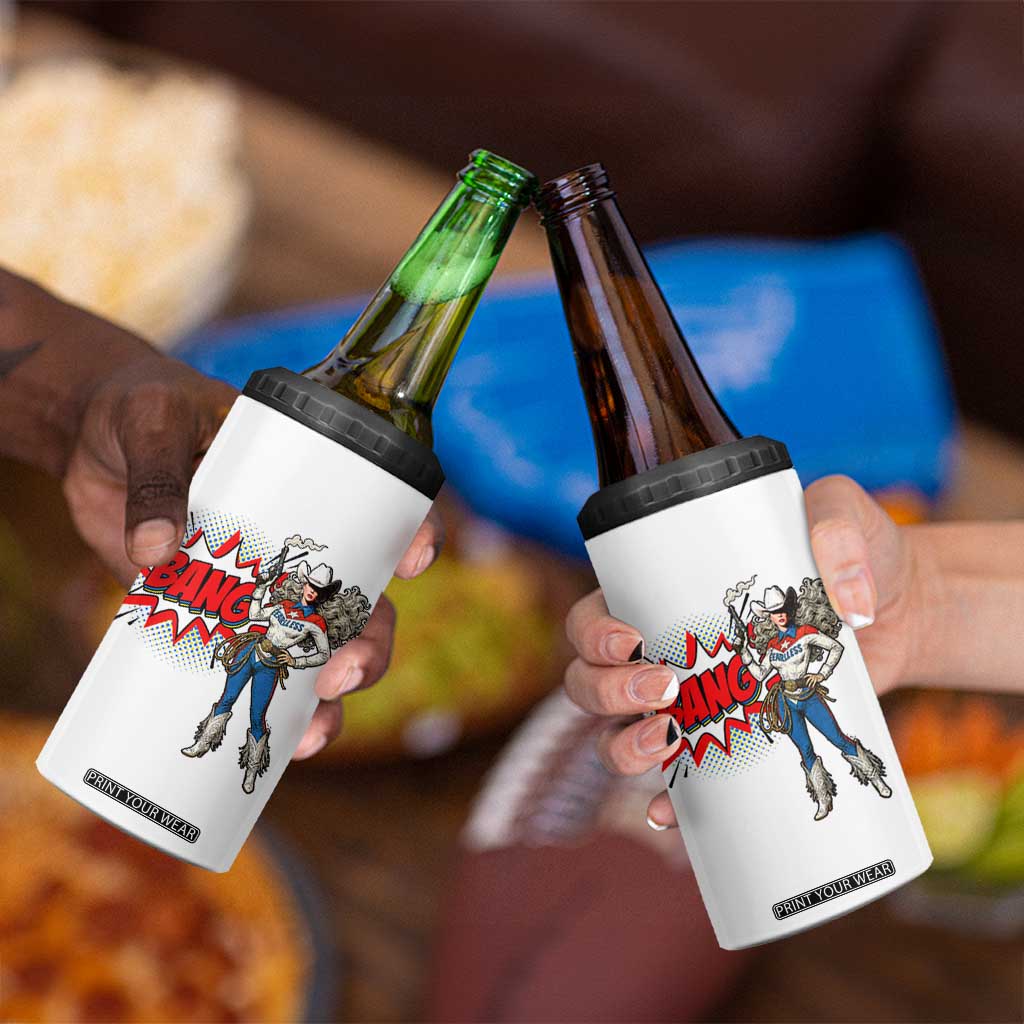 Funny Bang Cowgirl 4 in 1 Can Cooler Tumbler Western Country Music Cowboy Rodeo TS14 Print Your Wear