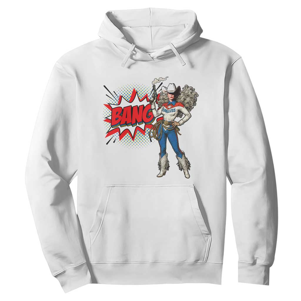 Funny Bang Cowgirl Hoodie Western Country Music Cowboy Rodeo TS14 White Print Your Wear