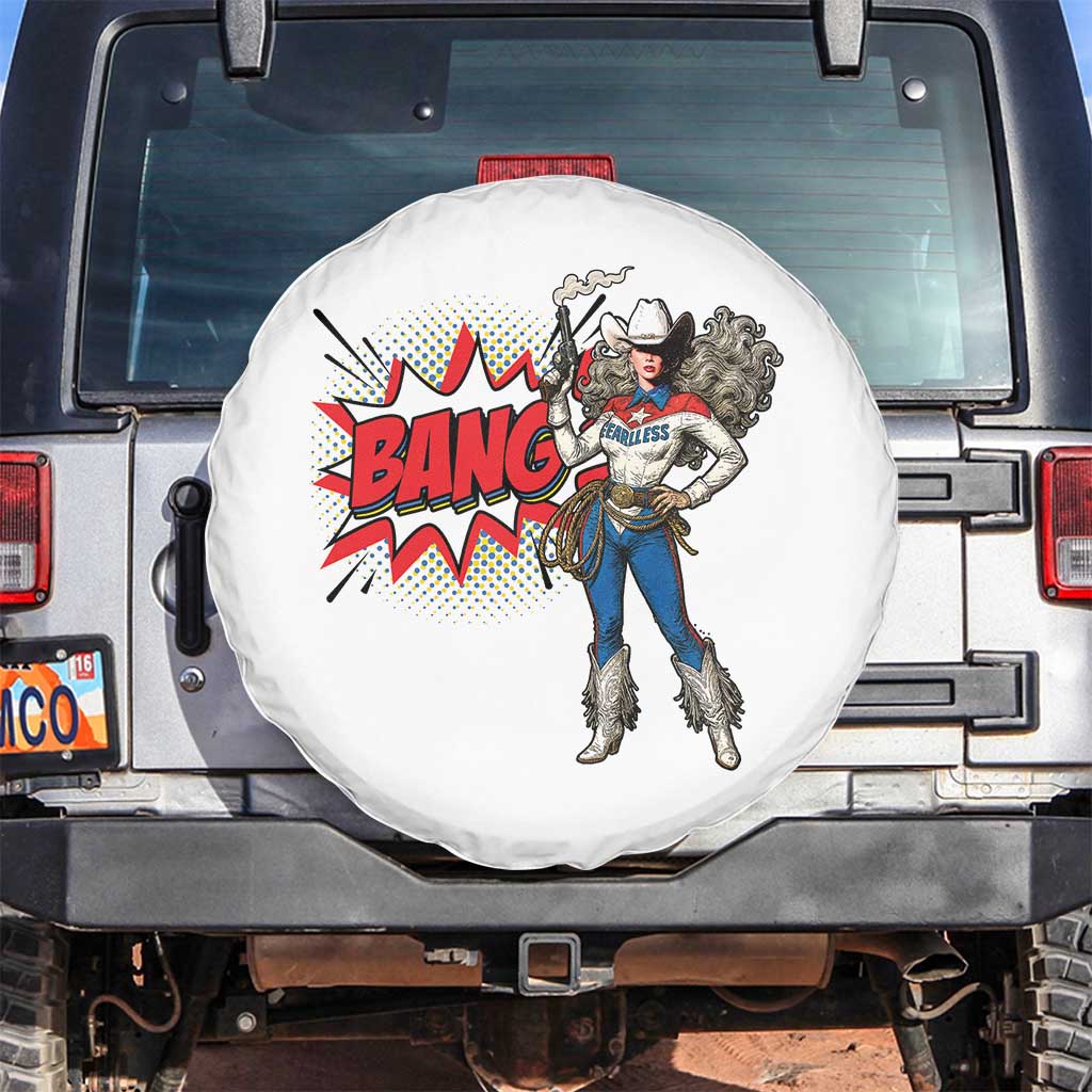 Funny Bang Cowgirl Spare Tire Cover Western Country Music Cowboy Rodeo TS14 No hole White Print Your Wear