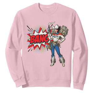 Funny Bang Cowgirl Sweatshirt Western Country Music Cowboy Rodeo TS14 Light Pink Print Your Wear