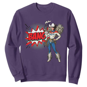 Funny Bang Cowgirl Sweatshirt Western Country Music Cowboy Rodeo TS14 Purple Print Your Wear