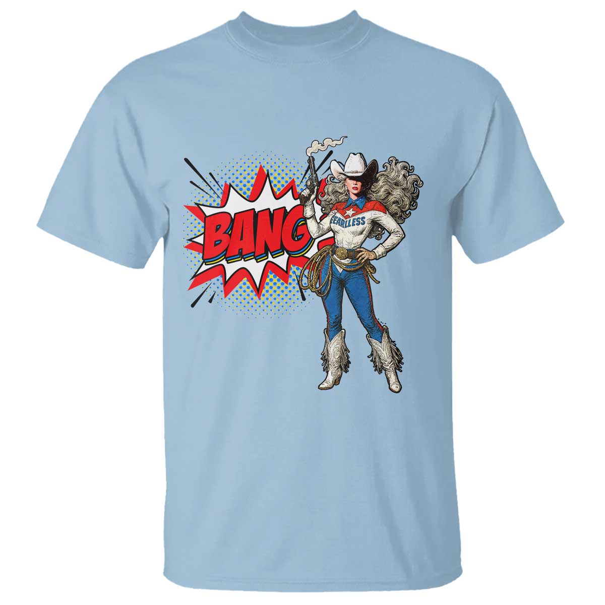 Funny Bang Cowgirl T Shirt Western Country Music Cowboy Rodeo TS14 Light Blue Print Your Wear