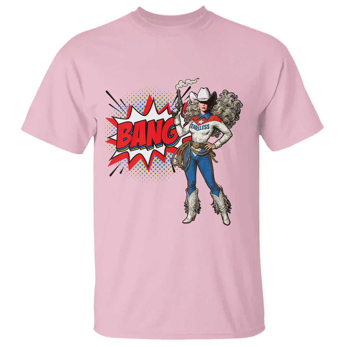 Funny Bang Cowgirl T Shirt Western Country Music Cowboy Rodeo TS14 Light Pink Print Your Wear