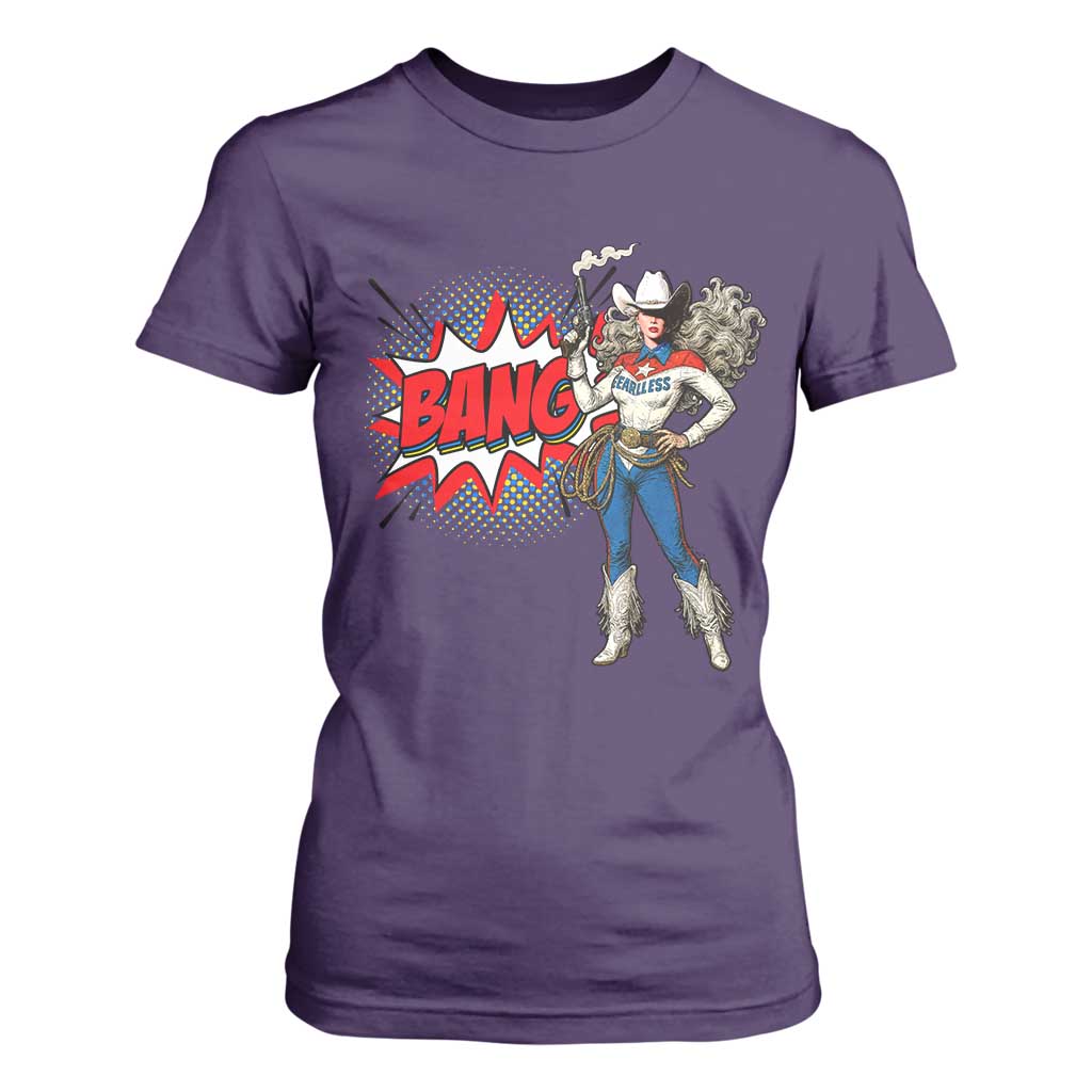 Funny Bang Cowgirl T Shirt For Women Western Country Music Cowboy Rodeo TS14 Purple Print Your Wear