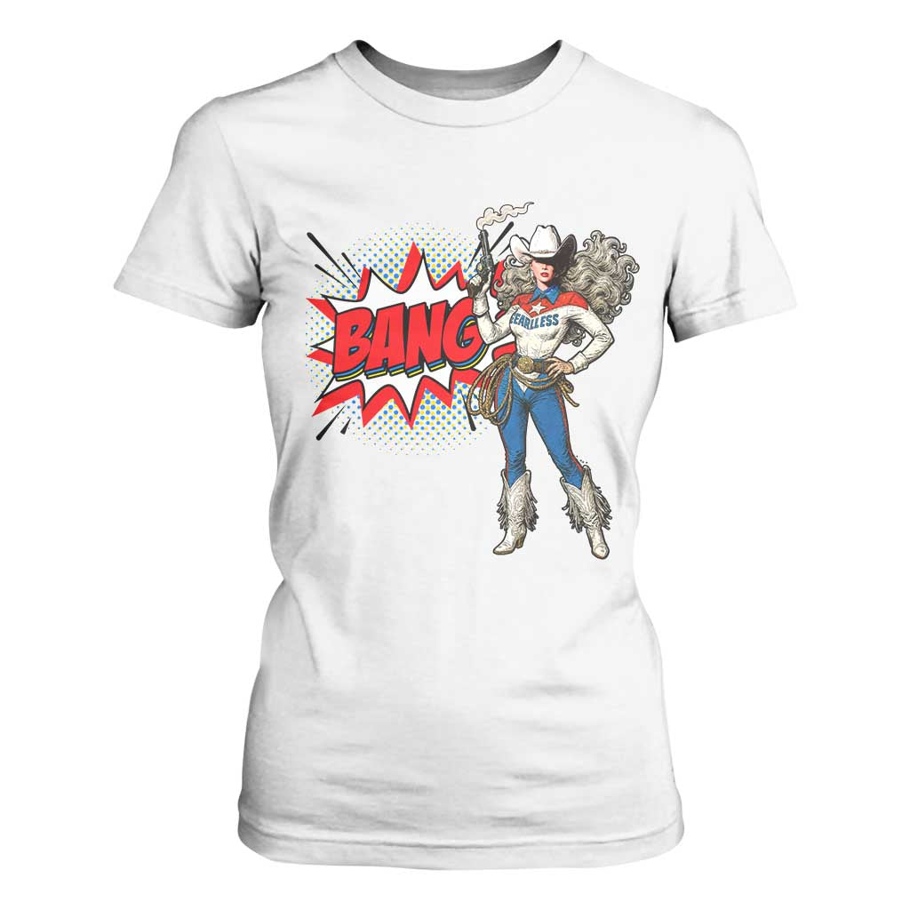 Funny Bang Cowgirl T Shirt For Women Western Country Music Cowboy Rodeo TS14 White Print Your Wear