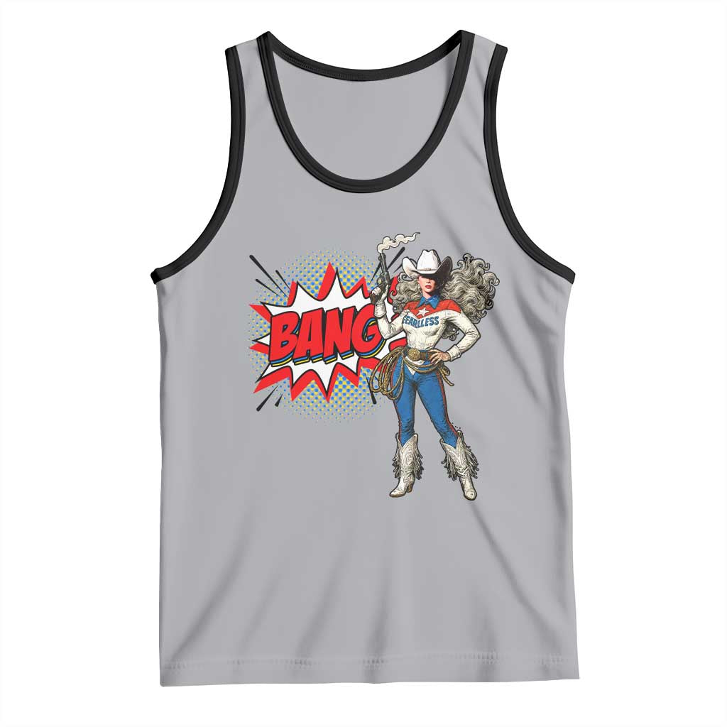 Funny Bang Cowgirl Tank Top Western Country Music Cowboy Rodeo TS14 Athletic Heather Black Print Your Wear