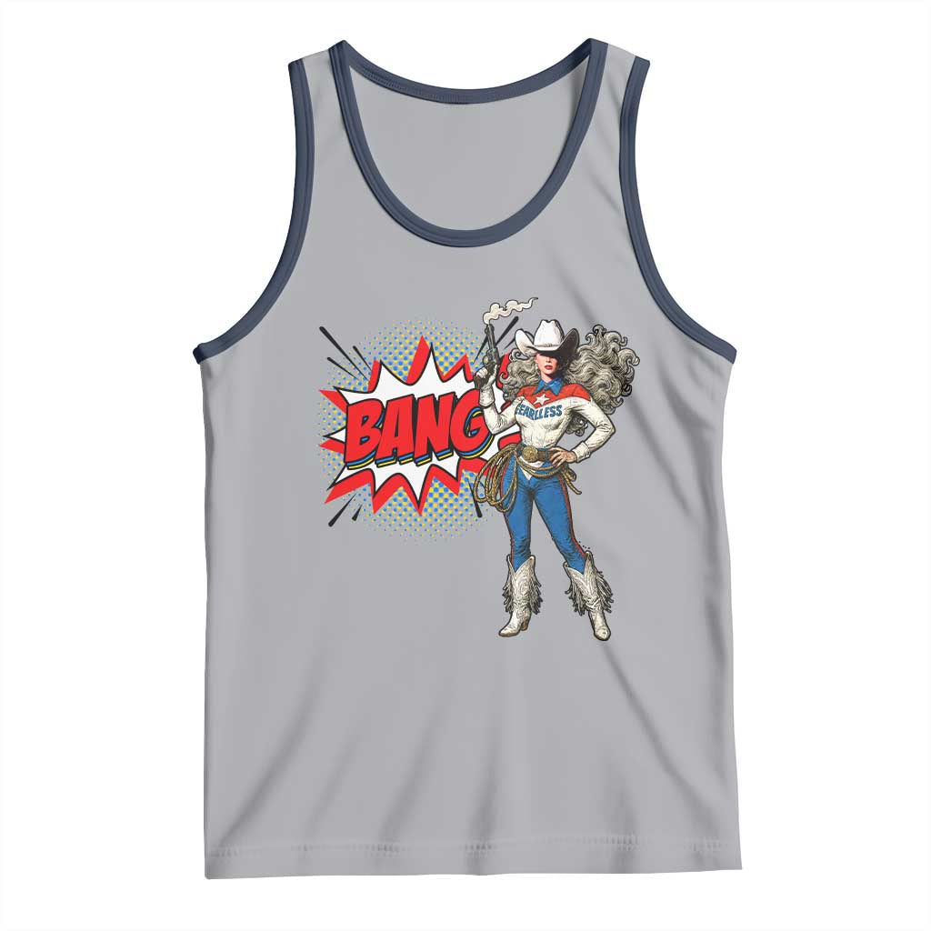 Funny Bang Cowgirl Tank Top Western Country Music Cowboy Rodeo TS14 Athletic Heather Navy Print Your Wear