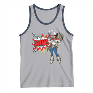Funny Bang Cowgirl Tank Top Western Country Music Cowboy Rodeo TS14 Athletic Heather Navy Print Your Wear