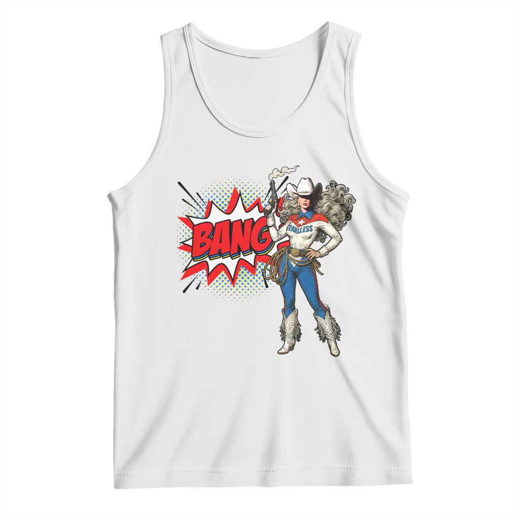 Funny Bang Cowgirl Tank Top Western Country Music Cowboy Rodeo TS14 White Print Your Wear