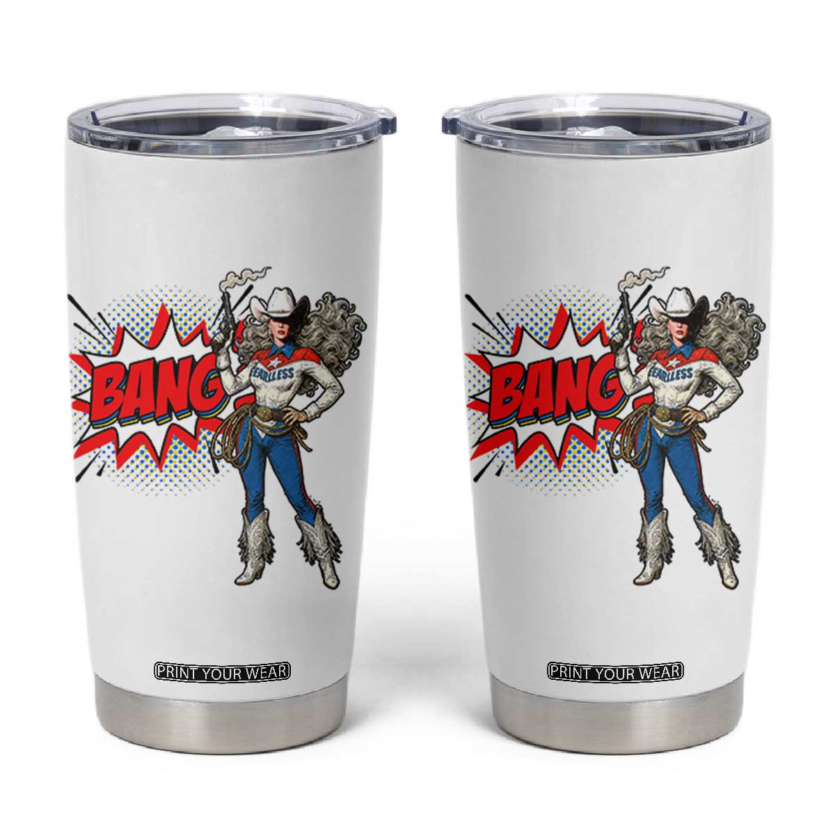 Funny Bang Cowgirl Tumbler Cup Western Country Music Cowboy Rodeo TS14 White Print Your Wear