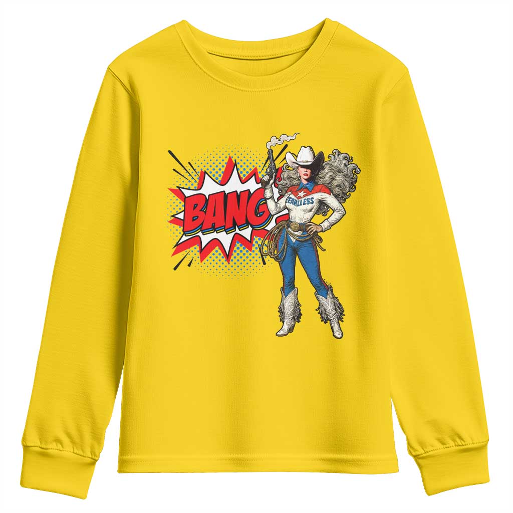 Funny Bang Cowgirl Youth Sweatshirt Western Country Music Cowboy Rodeo TS14 Daisy Print Your Wear