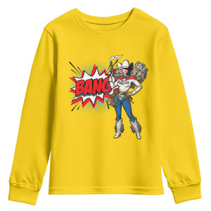 Funny Bang Cowgirl Youth Sweatshirt Western Country Music Cowboy Rodeo TS14 Daisy Print Your Wear