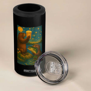 Funny Otter Drinking Beer 4 in 1 Can Cooler Tumbler Van Gogh Starry Night TS14 Print Your Wear