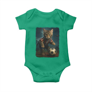 Funny Cat Soccer Ball Baby Onesie Cute Kitty Football Player Lover TS14 Irish Green Print Your Wear