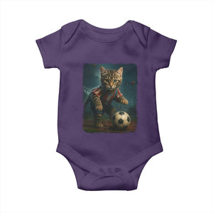 Funny Cat Soccer Ball Baby Onesie Cute Kitty Football Player Lover TS14 Purple Print Your Wear
