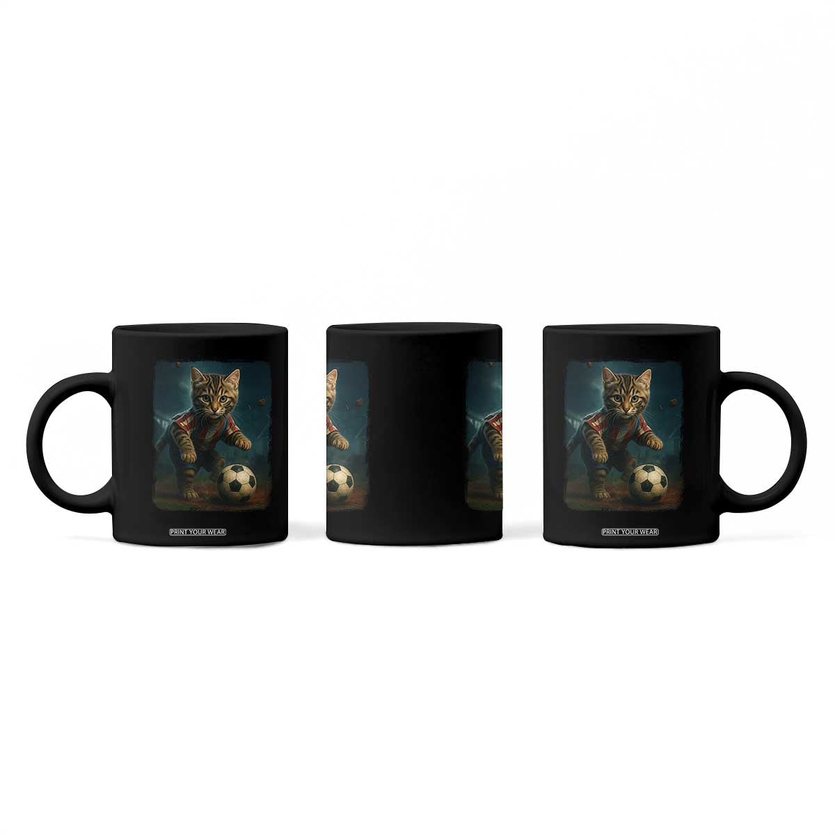 Funny Cat Soccer Ball Coffee Mug Cute Kitty Football Player Lover TS14 Print Your Wear