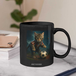 Funny Cat Soccer Ball Coffee Mug Cute Kitty Football Player Lover TS14 Print Your Wear