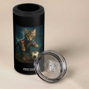 Funny Cat Soccer Ball 4 in 1 Can Cooler Tumbler Cute Kitty Football Player Lover TS14 Print Your Wear