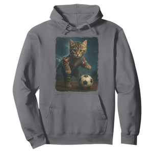 Funny Cat Soccer Ball Hoodie Cute Kitty Football Player Lover TS14 Charcoal Print Your Wear