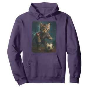 Funny Cat Soccer Ball Hoodie Cute Kitty Football Player Lover TS14 Purple Print Your Wear