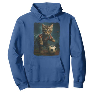 Funny Cat Soccer Ball Hoodie Cute Kitty Football Player Lover TS14 Royal Blue Print Your Wear