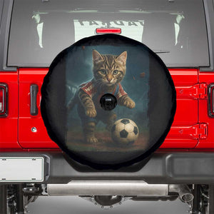 Funny Cat Soccer Ball Spare Tire Cover Cute Kitty Football Player Lover TS14 Black Print Your Wear