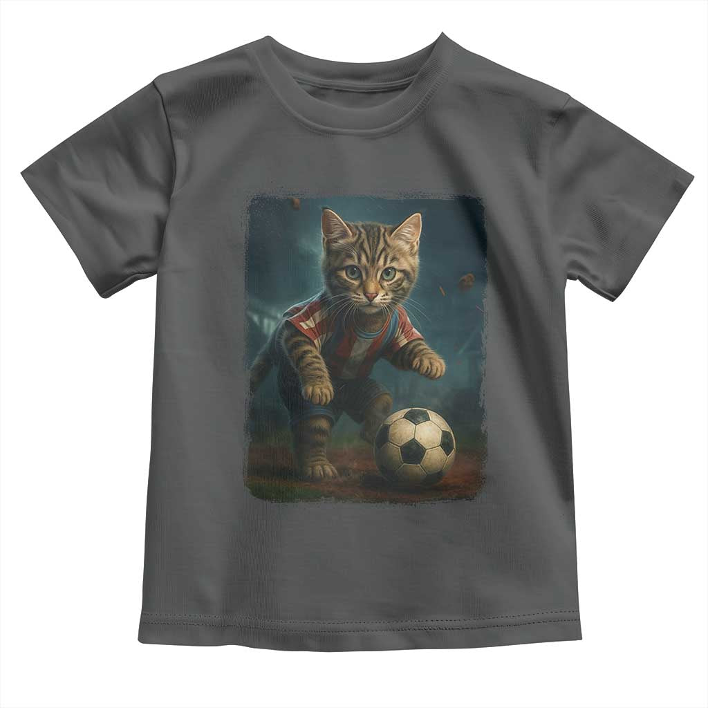 Funny Cat Soccer Ball Toddler T Shirt Cute Kitty Football Player Lover TS14 Dark Heather Print Your Wear
