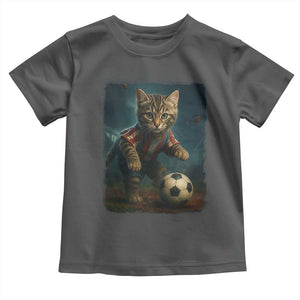 Funny Cat Soccer Ball Toddler T Shirt Cute Kitty Football Player Lover TS14 Dark Heather Print Your Wear