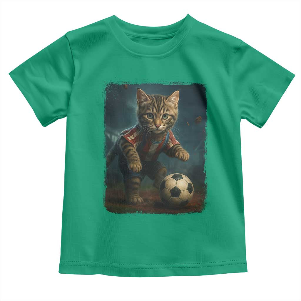 Funny Cat Soccer Ball Toddler T Shirt Cute Kitty Football Player Lover TS14 Irish Green Print Your Wear