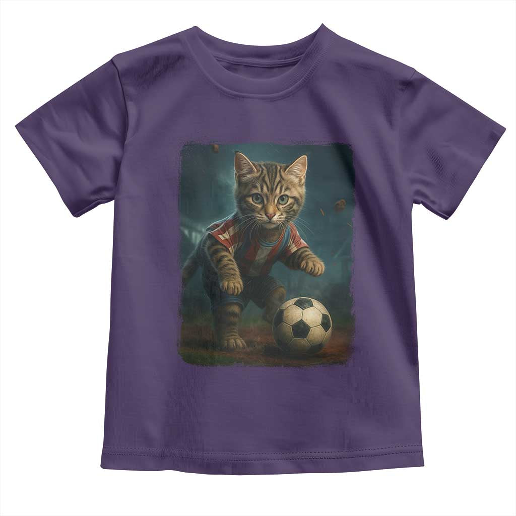Funny Cat Soccer Ball Toddler T Shirt Cute Kitty Football Player Lover TS14 Purple Print Your Wear
