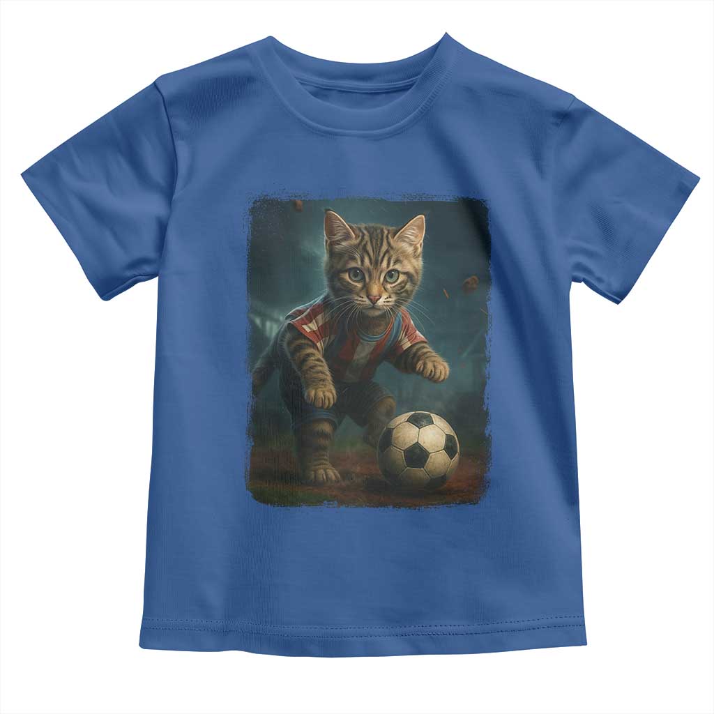 Funny Cat Soccer Ball Toddler T Shirt Cute Kitty Football Player Lover TS14 Royal Blue Print Your Wear