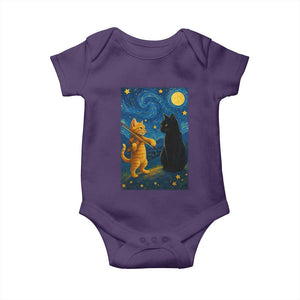 Cat Starry Night Baby Onesie Van Gogh Violin Kitty Lover TS14 Purple Print Your Wear