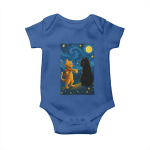 Cat Starry Night Baby Onesie Van Gogh Violin Kitty Lover TS14 Royal Blue Print Your Wear