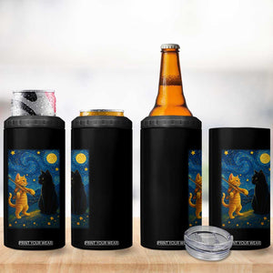 Cat Starry Night 4 in 1 Can Cooler Tumbler Van Gogh Violin Kitty Lover TS14 Print Your Wear
