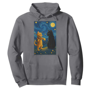 Cat Starry Night Hoodie Van Gogh Violin Kitty Lover TS14 Charcoal Print Your Wear