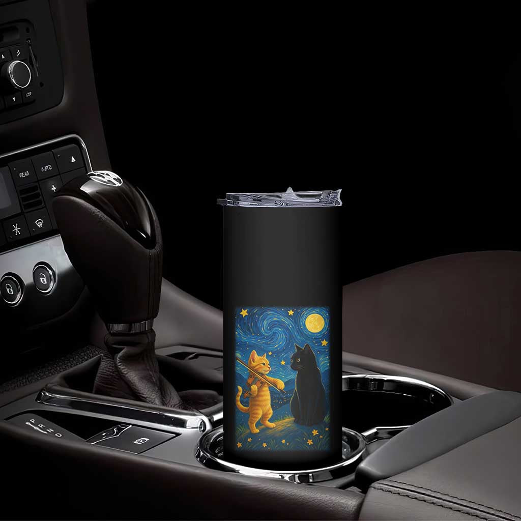 Cat Starry Night Skinny Tumbler Van Gogh Violin Kitty Lover TS14 Print Your Wear