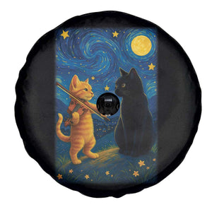 Cat Starry Night Spare Tire Cover Van Gogh Violin Kitty Lover TS14 Print Your Wear