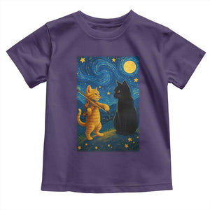 Cat Starry Night Toddler T Shirt Van Gogh Violin Kitty Lover TS14 Purple Print Your Wear