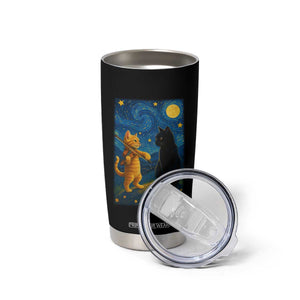 Cat Starry Night Tumbler Cup Van Gogh Violin Kitty Lover TS14 Print Your Wear