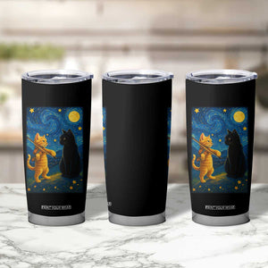 Cat Starry Night Tumbler Cup Van Gogh Violin Kitty Lover TS14 Print Your Wear