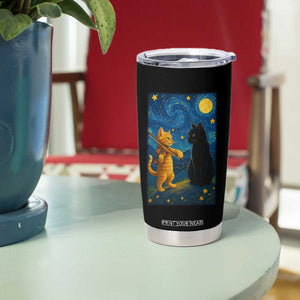 Cat Starry Night Tumbler Cup Van Gogh Violin Kitty Lover TS14 Print Your Wear