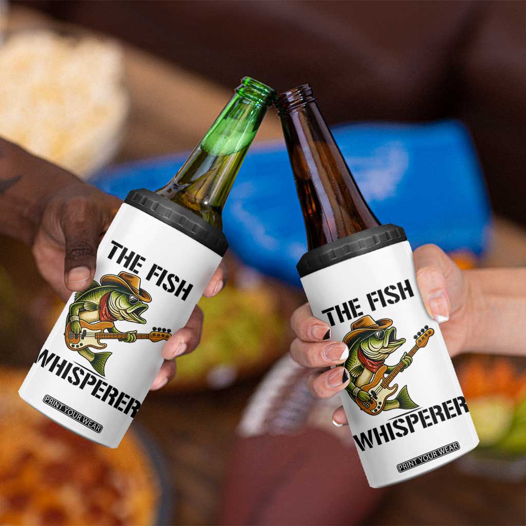 Funny Bass Fishing 4 in 1 Can Cooler Tumbler The Fish Whisperer Fisherman Humor TS14 Print Your Wear