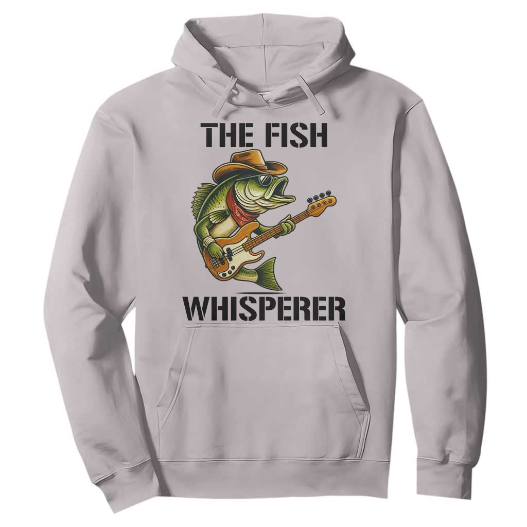 Funny Bass Fishing Hoodie The Fish Whisperer Fisherman Humor TS14 Ice Gray Print Your Wear