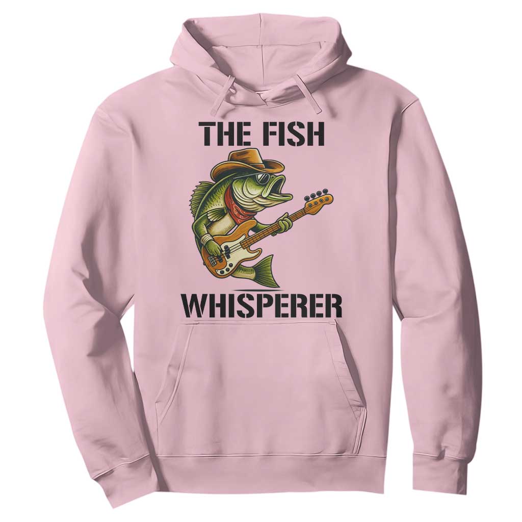Funny Bass Fishing Hoodie The Fish Whisperer Fisherman Humor TS14 Light Pink Print Your Wear