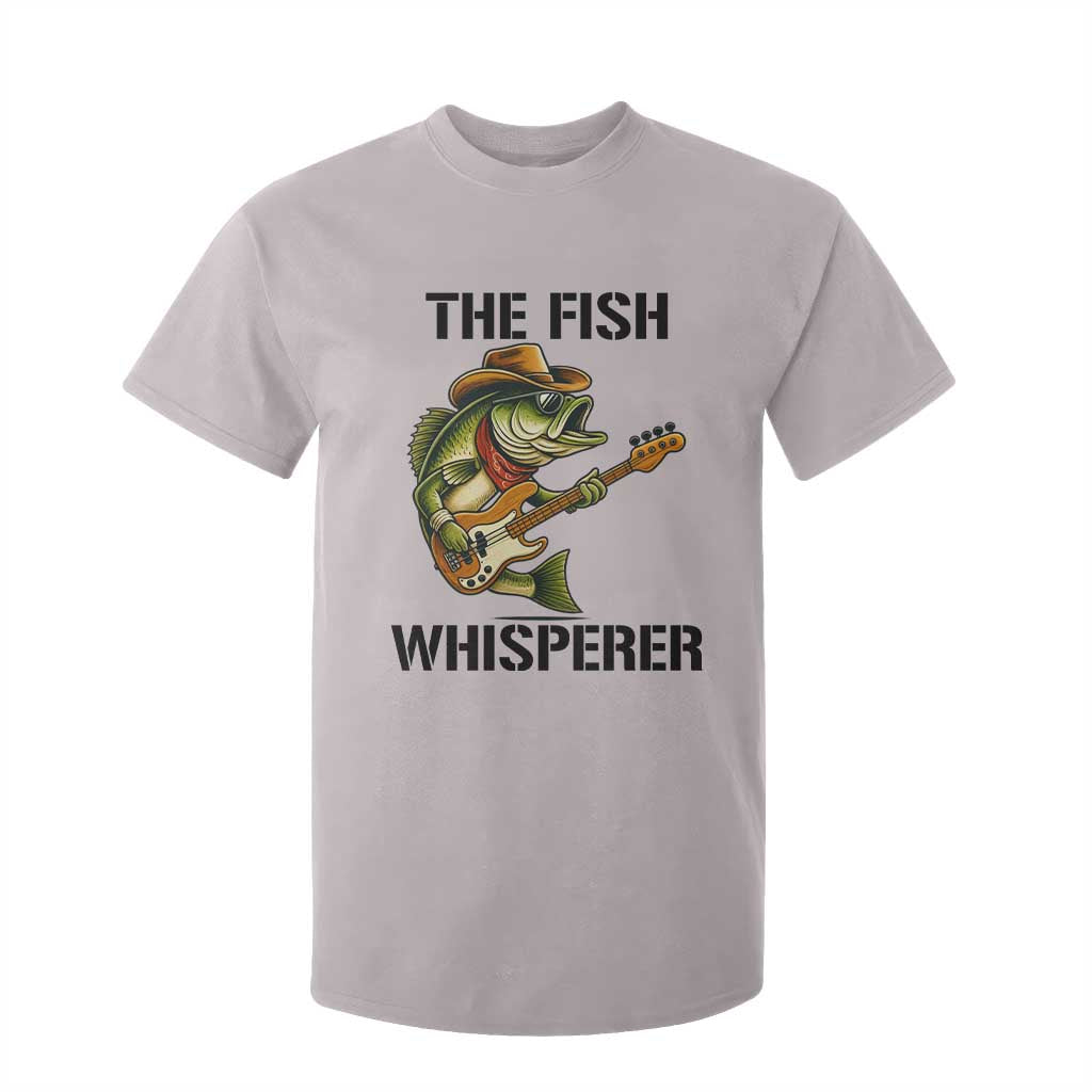 Funny Bass Fishing T Shirt For Kid The Fish Whisperer Fisherman Humor TS14 Ice Gray Print Your Wear