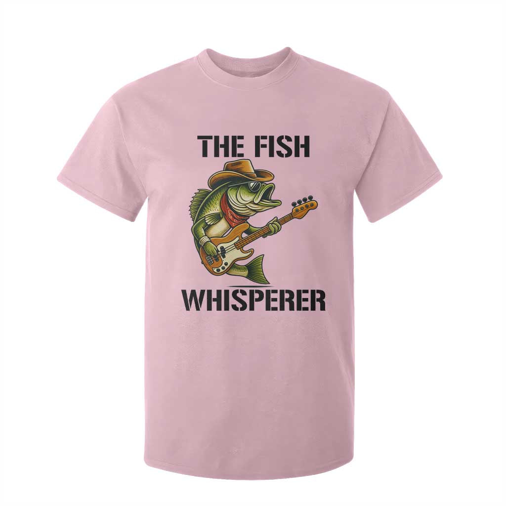 Funny Bass Fishing T Shirt For Kid The Fish Whisperer Fisherman Humor TS14 Light Pink Print Your Wear